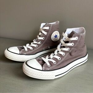 Converse All Star Chuck Taylor Gray High-Top Canvas Sneakers Women Sz 8 Retro